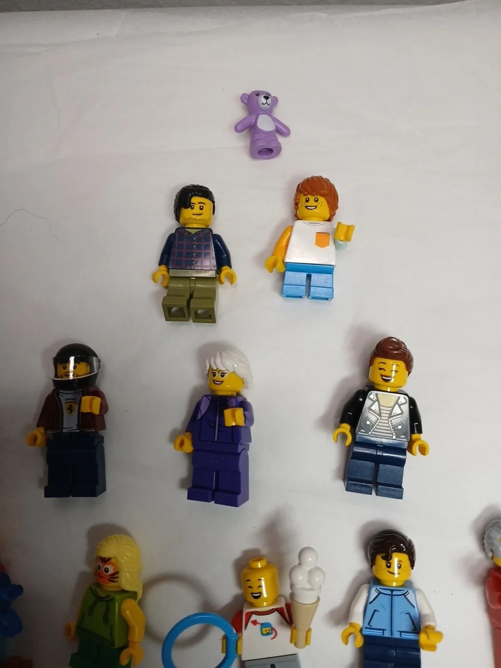 Lego Minifigure Assortment with Purple Bear and Multicolor Figures